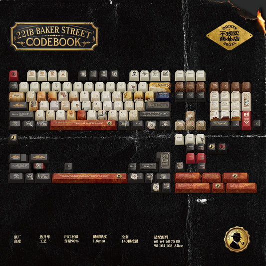 221B Cipher Notizbuch Keycap-Set – Literarische Giganten Serie