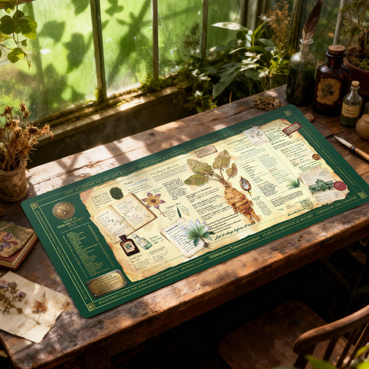 Verzauberte Gewächshaus-Schreibtischunterlage – Kräuterkunde-Kollektion