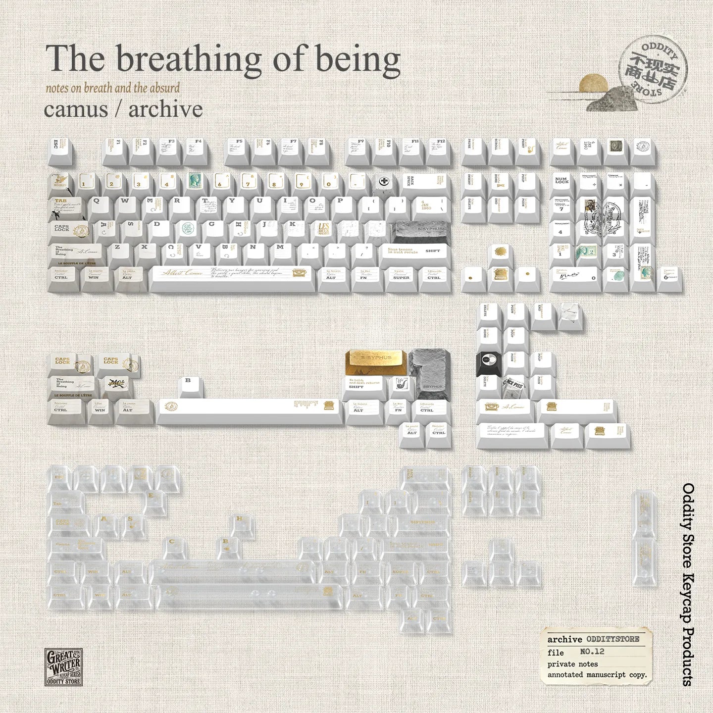 Camus Breath of Existence Philosophy Keycap Set