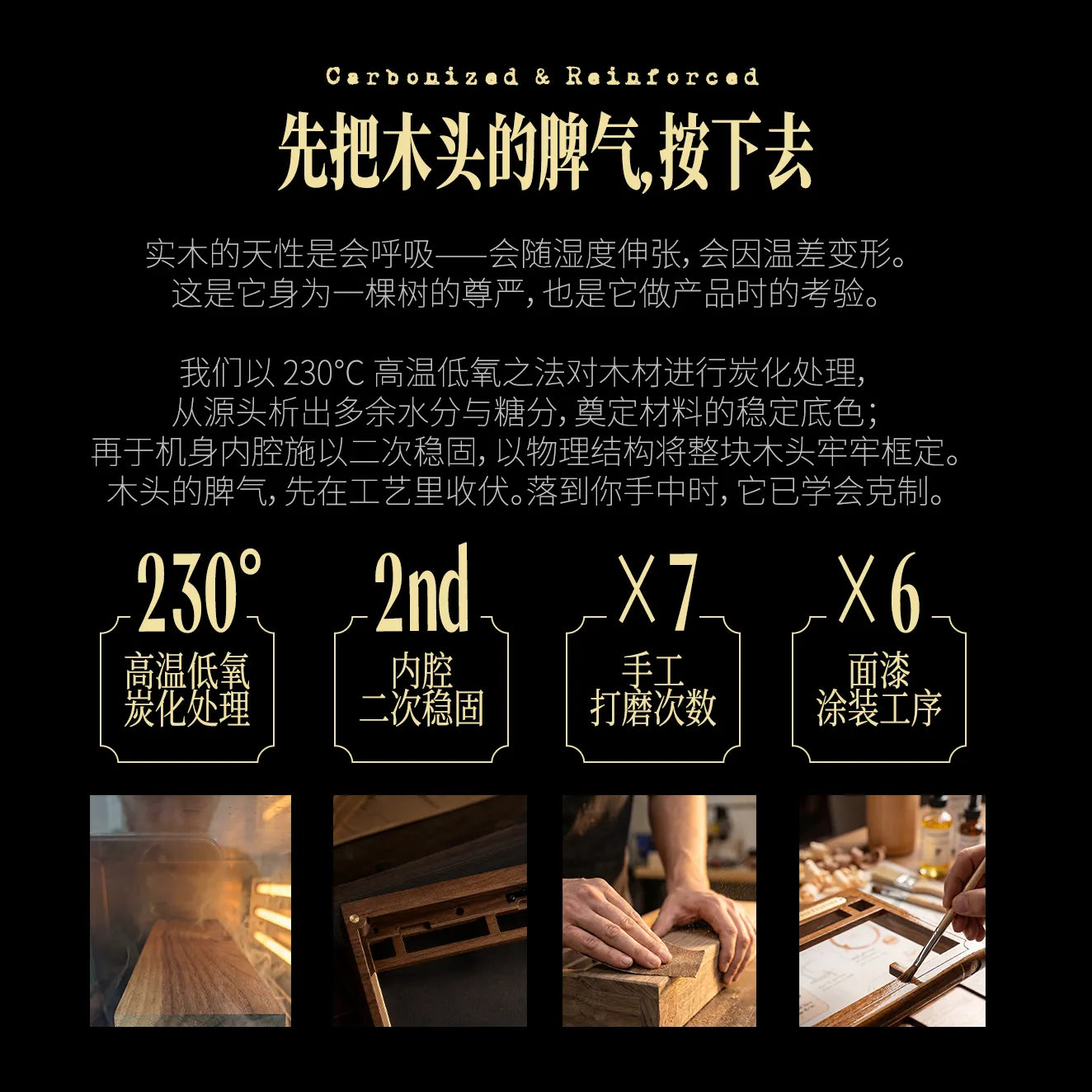 75% Custom Wood Block Keyboard Kit Vintage Book Style, Peach Switches & Stabilizers