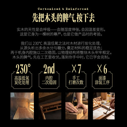 75% Custom Wood Block Keyboard Kit Vintage Book Style, Peach Switches & Stabilizers