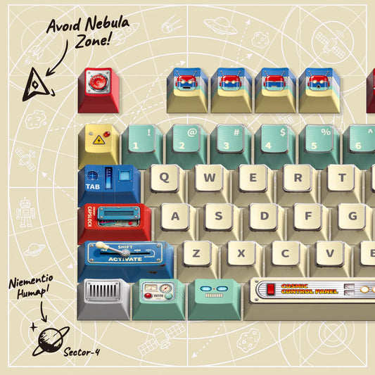 TIN COSMOS — Vintage Space Toy Keycap Set | 1950s Retro Sci-Fi [IC]