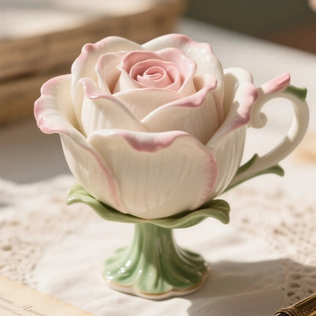 Emily Dickinson Closed Garden Poetic Floral Mug, Vintage Literary Poetry Cup