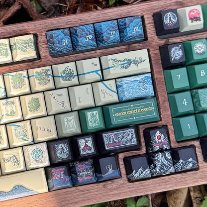 Lord of the Rings Keycap Set | Middle Earth Map Mechanical Keyboard | Fantasy Keycaps | LOTR Gift for Him
