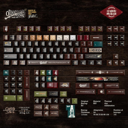 Ollivander's Wand Keycap Set - Harry Potter, Wizard, Magical themed keycaps - English Font - Novelty keycaps