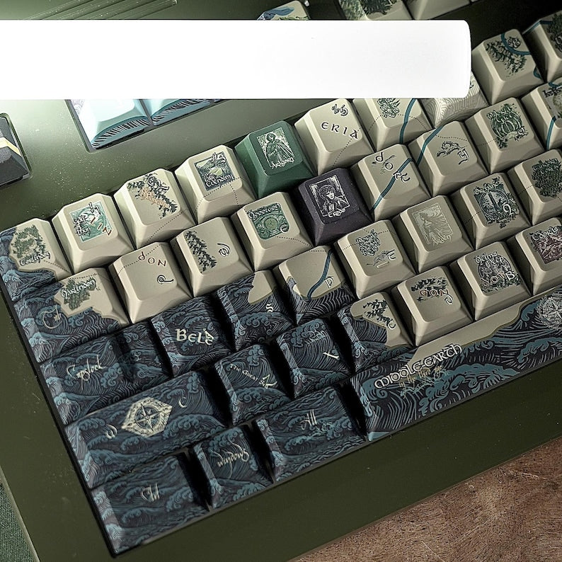 Lord of the Rings Keycap Set | Middle Earth Map Mechanical Keyboard | Fantasy Keycaps | LOTR Gift for Him