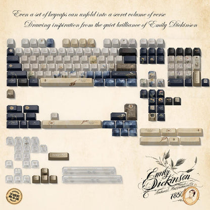 Emily Dickinson-Inspired Custom Keycaps – Handcrafted Literary Art for Your Keyboard – Novelty keycaps
