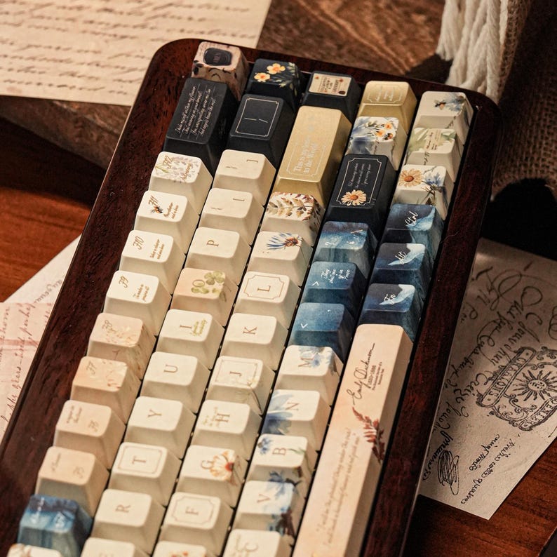 Emily Dickinson-Inspired Custom Keycaps – Handcrafted Literary Art for Your Keyboard – Novelty keycaps