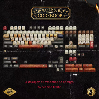 Sherlock Holmes Keycaps – Detective Theme Mechanical Keyboard Caps, 221B Baker Street