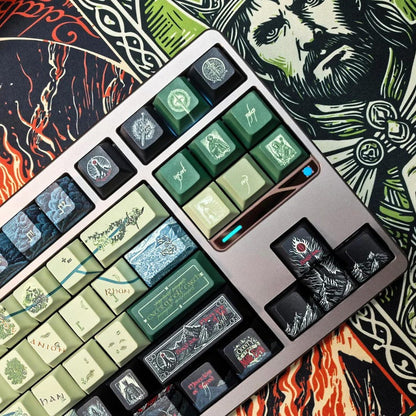 Lord of the Rings Keycap Set | Middle Earth Map Mechanical Keyboard | Fantasy Keycaps | LOTR Gift for Him