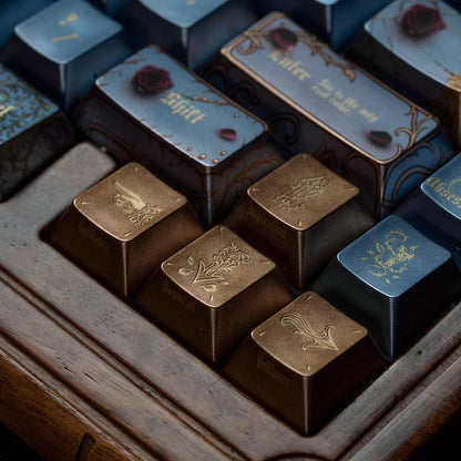 Oscar Wilde key caps - Literary Keyboard - Gothic Keycaps