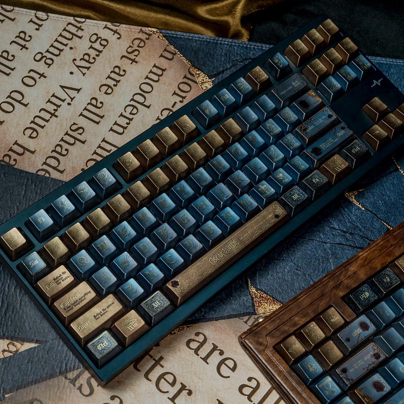 Oscar Wilde key caps - Literary Keyboard - Gothic Keycaps