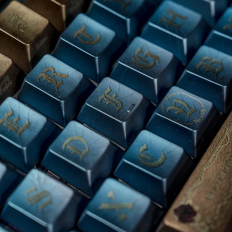 Oscar Wilde key caps - Literary Keyboard - Gothic Keycaps