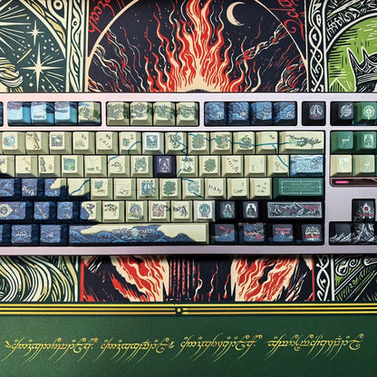 Lord of the Rings Keycap Set | Middle Earth Map Mechanical Keyboard | Fantasy Keycaps | LOTR Gift for Him