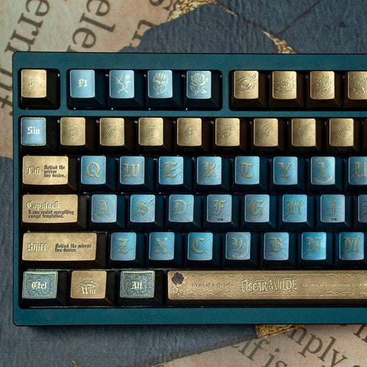 Oscar Wilde key caps - Literary Keyboard - Gothic Keycaps