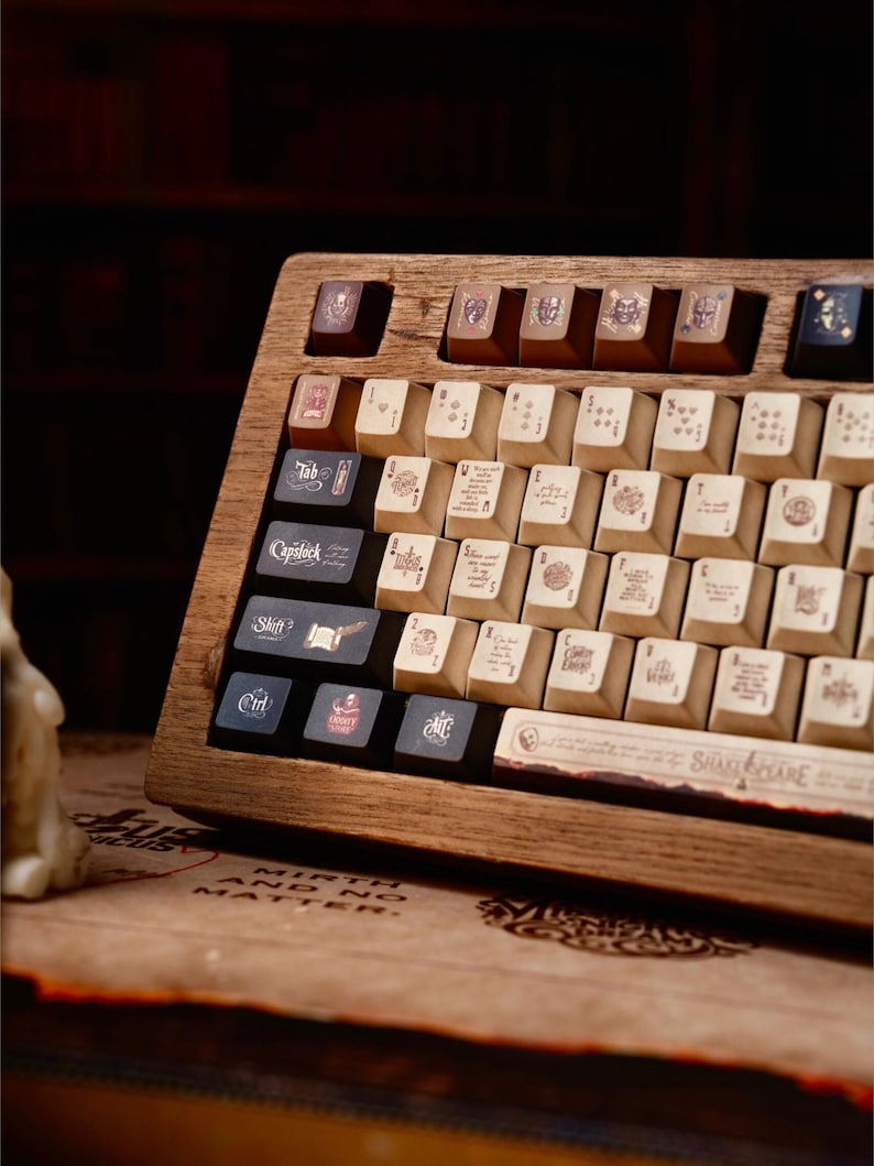Shakespeare Themed PBT Keycaps Set | Premium Keyboard Caps for Gaming & Office