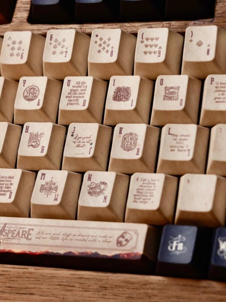 Shakespeare Themed PBT Keycaps Set | Premium Keyboard Caps for Gaming & Office