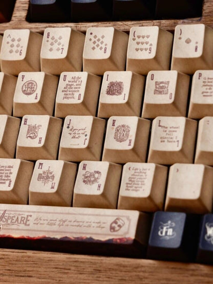 Shakespeare Themed PBT Keycaps Set | Premium Keyboard Caps for Gaming & Office