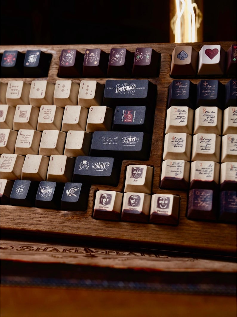 Shakespeare Themed PBT Keycaps Set | Premium Keyboard Caps for Gaming & Office