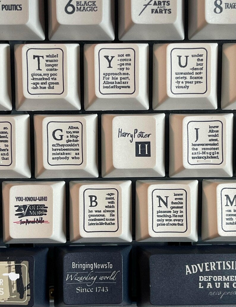 Daily Prophet Themed PBT Keycap Set | Keyboard Caps for Mechanical Keyboards