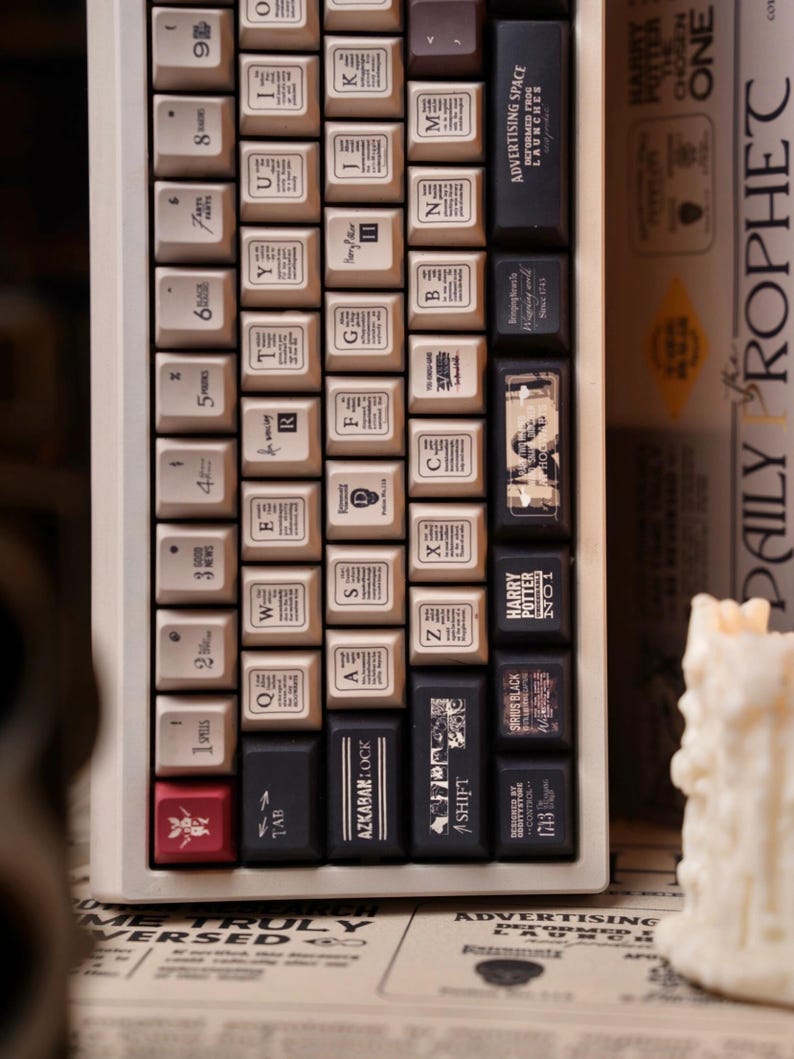 Daily Prophet Themed PBT Keycap Set | Keyboard Caps for Mechanical Keyboards