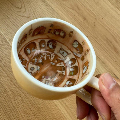 Owl Shop Ceramic Mug | Pottery Coffee Cup Birthday Gift
