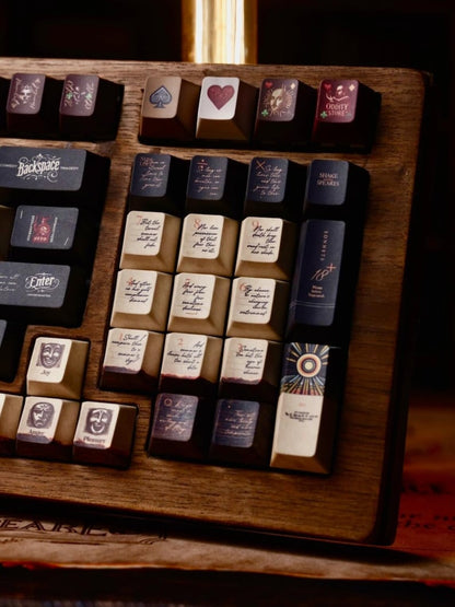 Shakespeare Themed PBT Keycaps Set | Premium Keyboard Caps for Gaming & Office