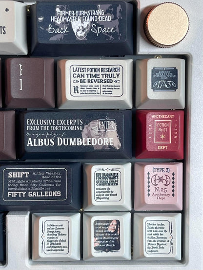 Daily Prophet Themed PBT Keycap Set | Keyboard Caps for Mechanical Keyboards