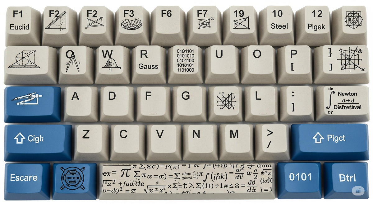 Theory of Everything Series: Mathematician Keycaps — Euclid, Newton, Gauss